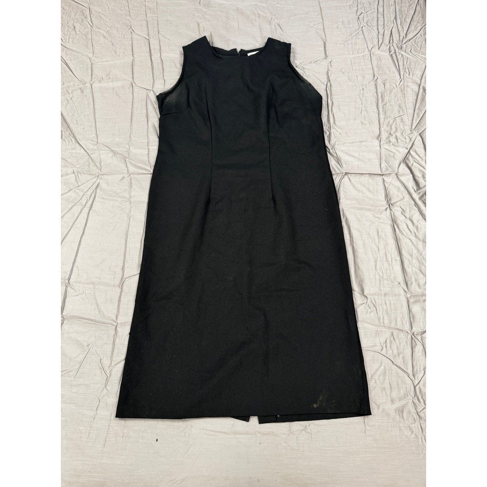 Erica Brooke Collection Womens Black Sleeveless Midi Sheath Dress Plus Size 14